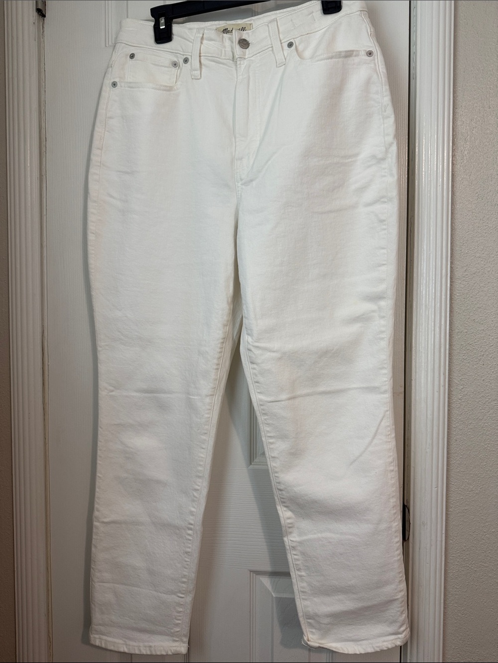 Madewell White High-Rise Straight Jeans